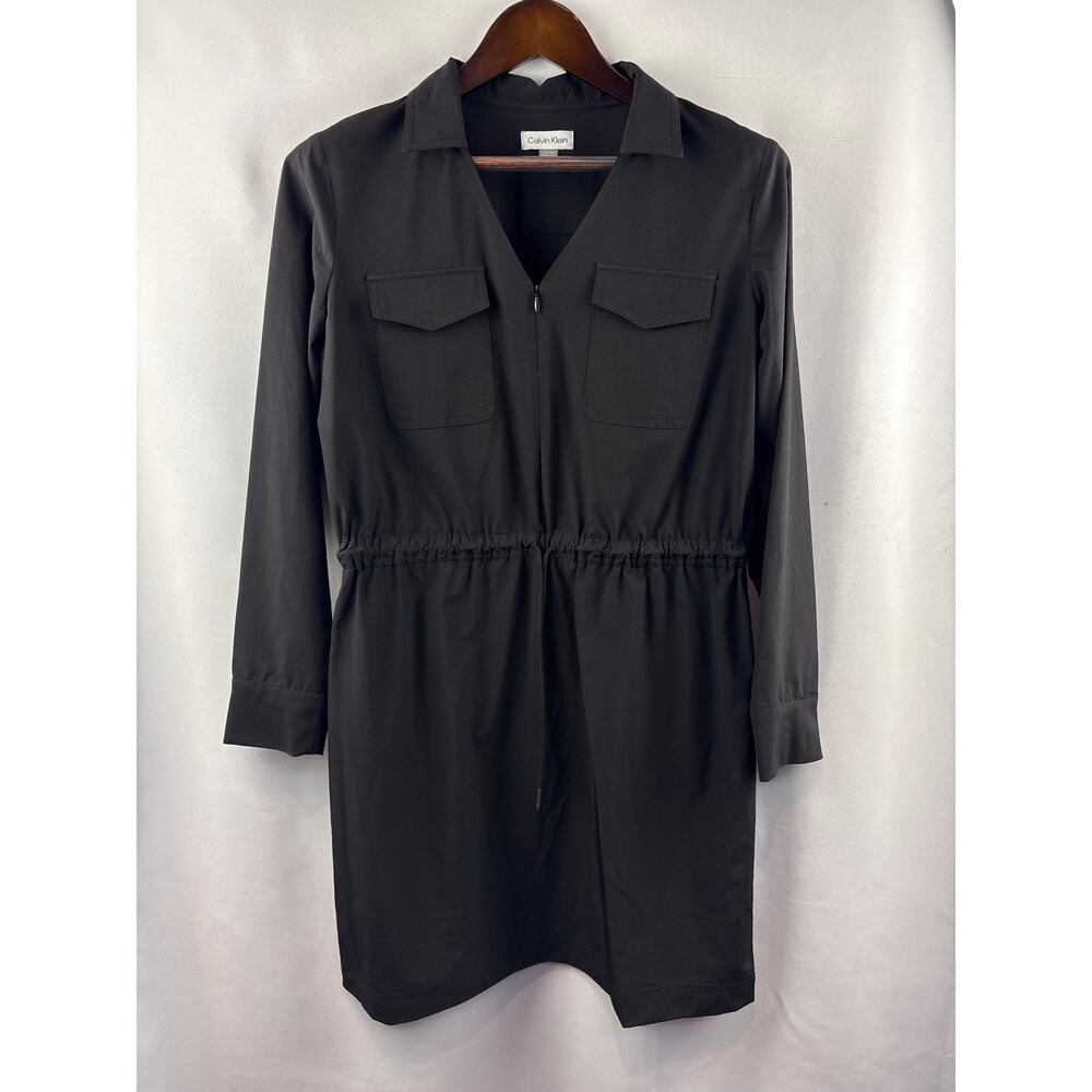 Women’s Calvin Klein Size 12 Black Long Sleeve Midi Dress